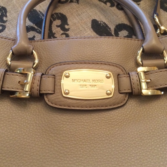 Michael Kors Taupe Hamilton Leather Bag - Picture 2 of 4